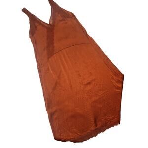 H&M Lace Trimmed Slip Dress, Rust Orange, Size 2